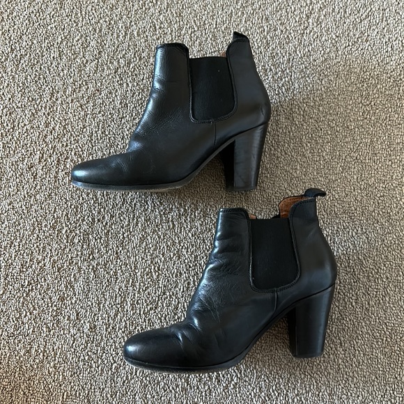 Jack Wills Barcombe leather Chelsea boot stacked heel chunky ankle bootie boots - Picture 4 of 13